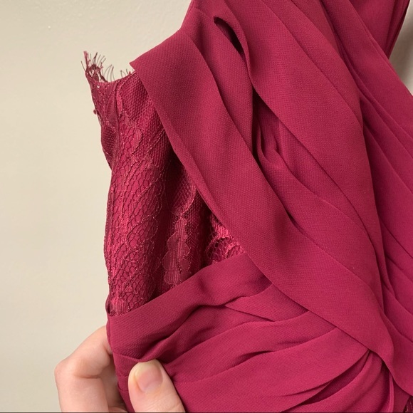 Hayley Paige Occasions Chiffon And Lace Keyhole Cutout Back Dress Size‎ 12 - Picture 4 of 13